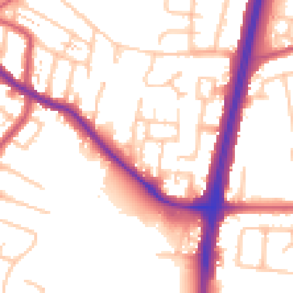 Daytime road noise heatmap for EN1 4US