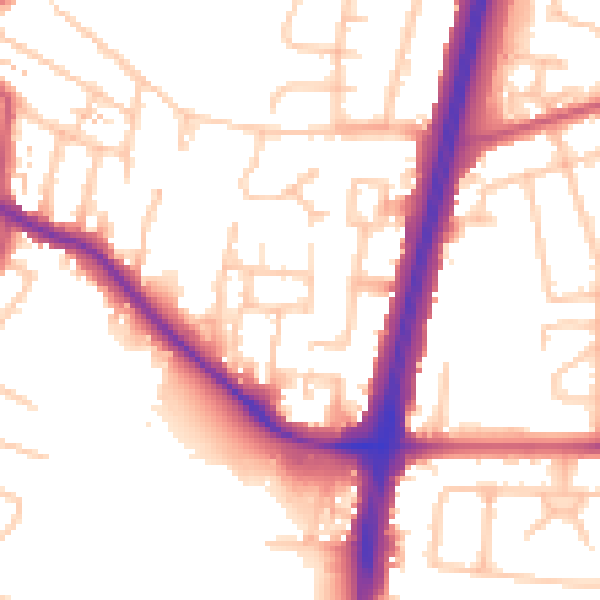 Daytime road noise heatmap for EN1 4UU