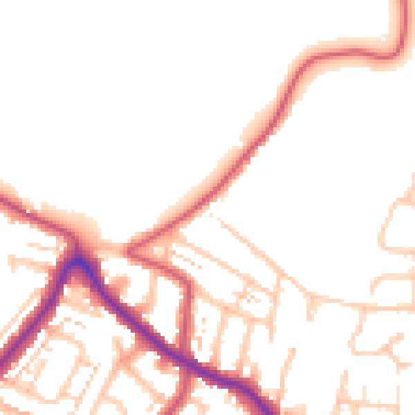 Daytime road noise heatmap for EN1 4UW