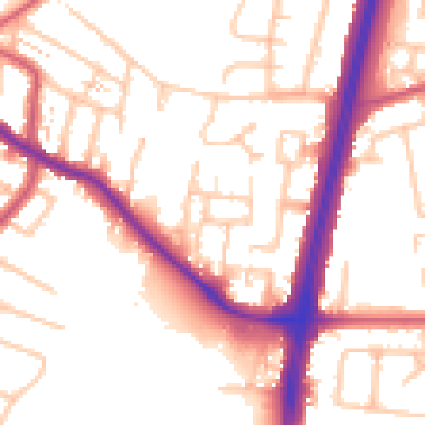 Daytime road noise heatmap for EN1 4UX