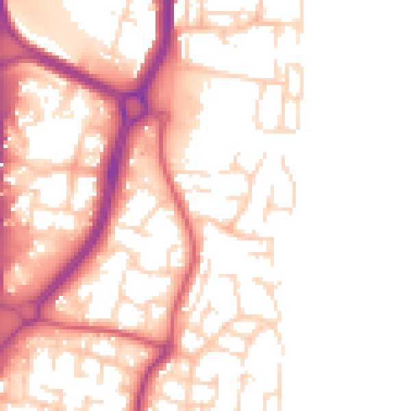 Daytime road noise heatmap for EN10 6AF