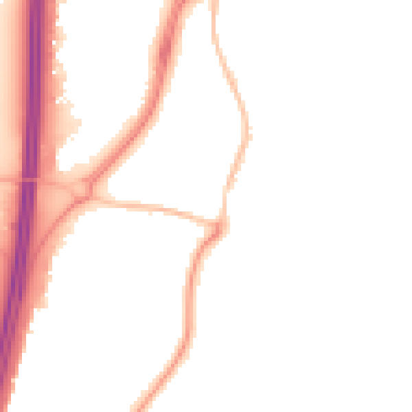 Night-time road noise heatmap for EN10 6AP
