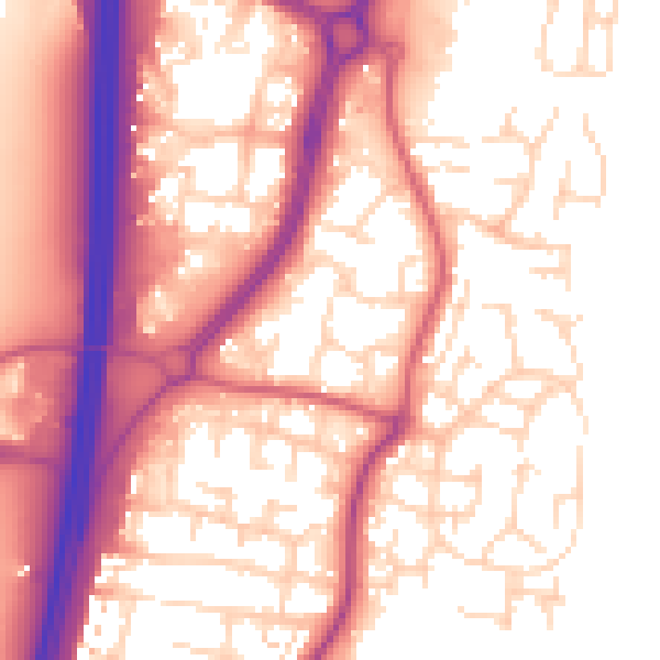 Daytime road noise heatmap for EN10 6AS
