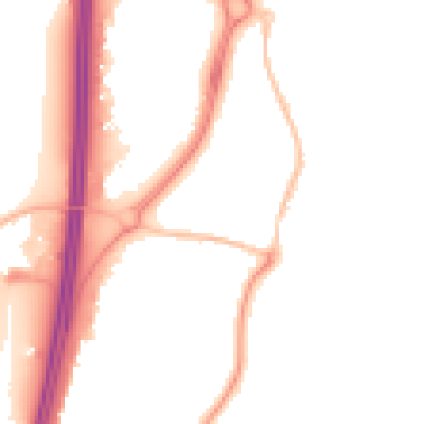 Night-time road noise heatmap for EN10 6AT