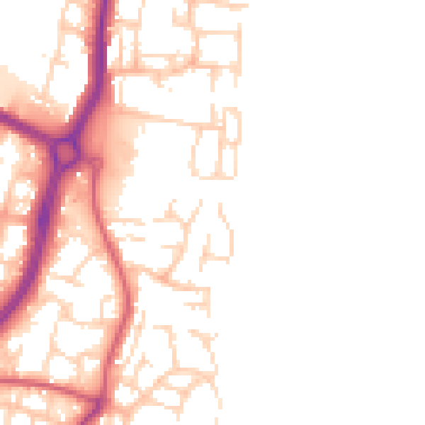 Daytime road noise heatmap for EN10 6BX