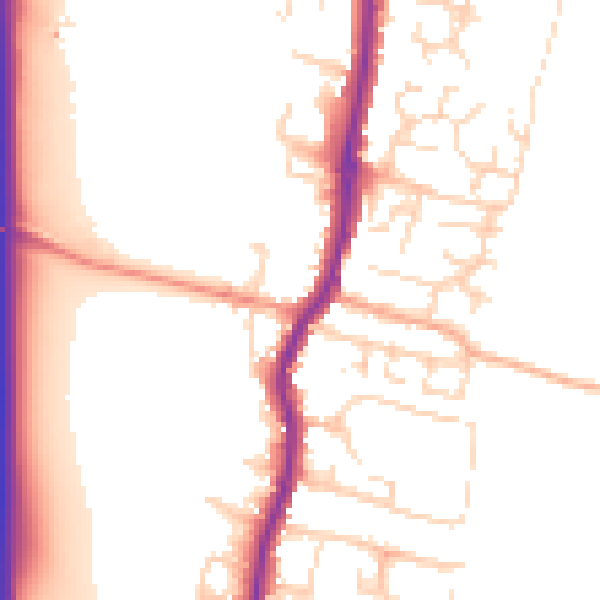 Daytime road noise heatmap for EN10 6DJ