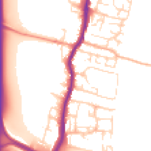 Daytime road noise heatmap for EN10 6DN