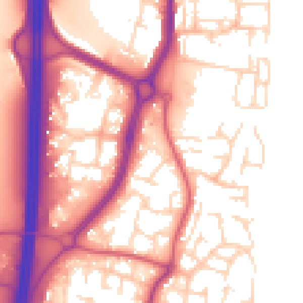 Daytime road noise heatmap for EN10 6DP