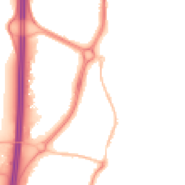 Night-time road noise heatmap for EN10 6DP