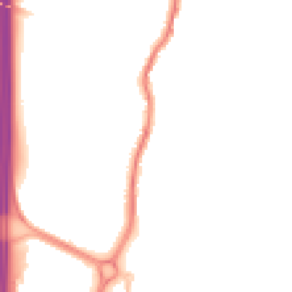 Night-time road noise heatmap for EN10 6DS