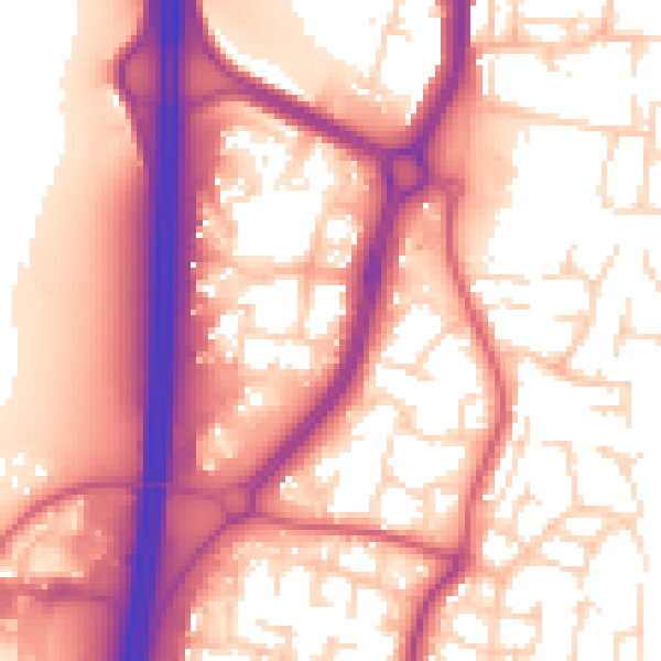 Daytime road noise heatmap for EN10 6FR