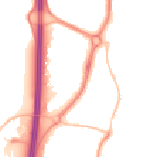 Night-time road noise heatmap for EN10 6FR