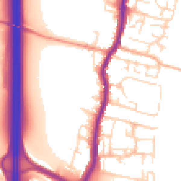 Daytime road noise heatmap for EN10 6GN