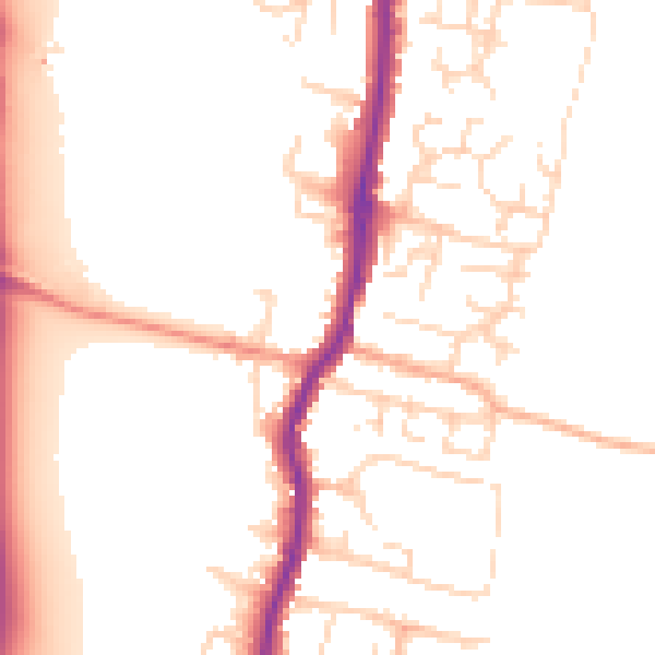 Daytime road noise heatmap for EN10 6JW