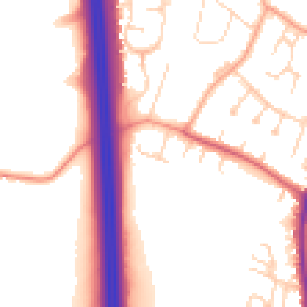Daytime road noise heatmap for EN10 7EU