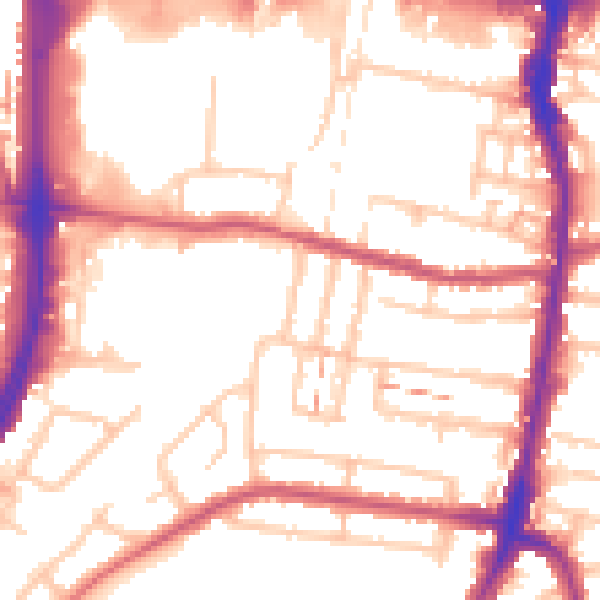 Daytime road noise heatmap for EN3 4AZ