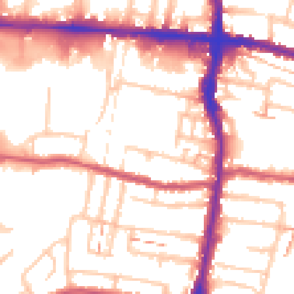 Daytime road noise heatmap for EN3 4DB