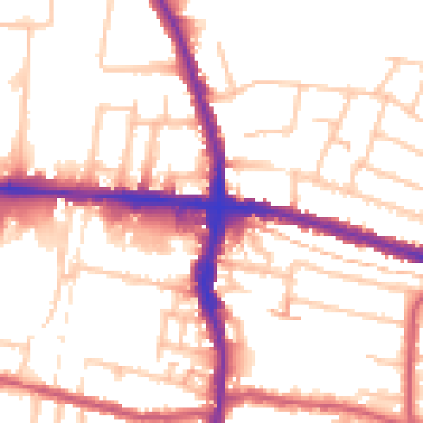 Daytime road noise heatmap for EN3 4DF