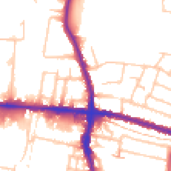 Daytime road noise heatmap for EN3 4DG