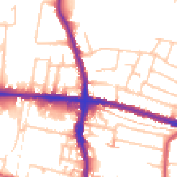 Daytime road noise heatmap for EN3 4DJ