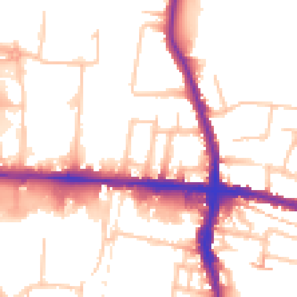 Daytime road noise heatmap for EN3 4JB