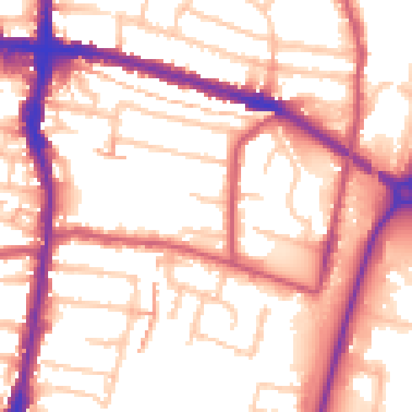 Daytime road noise heatmap for EN3 4SF