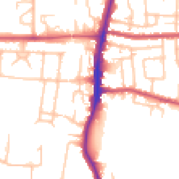 Daytime road noise heatmap for EN3 5BB