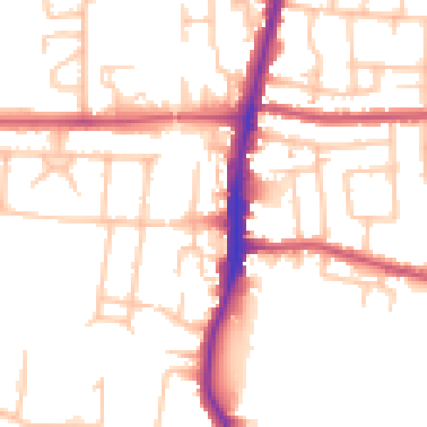 Daytime road noise heatmap for EN3 5BQ