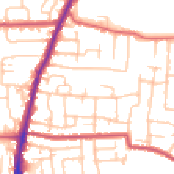 Daytime road noise heatmap for EN3 5JY