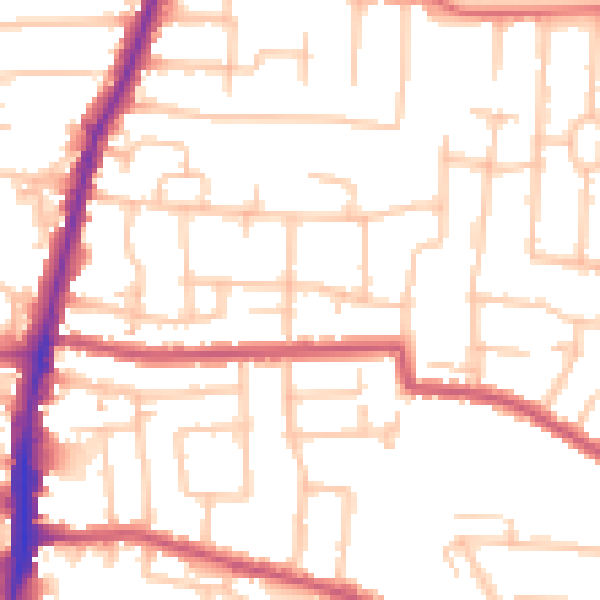 Daytime road noise heatmap for EN3 5ND