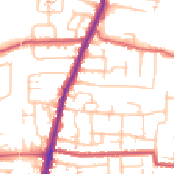Daytime road noise heatmap for EN3 5NT