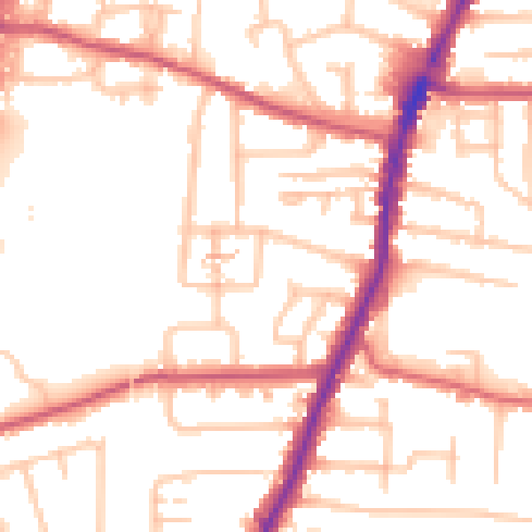 Daytime road noise heatmap for EN3 5RF