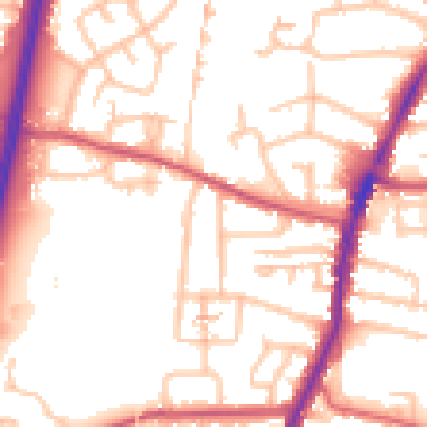 Daytime road noise heatmap for EN3 5RP