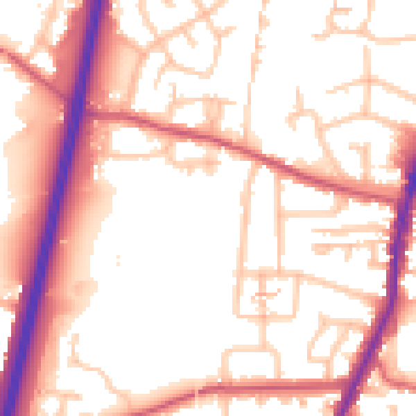 Daytime road noise heatmap for EN3 5RW
