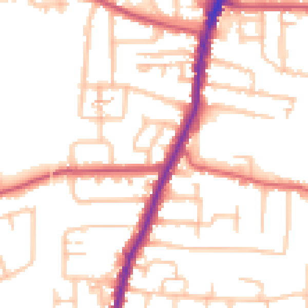 Daytime road noise heatmap for EN3 5SE