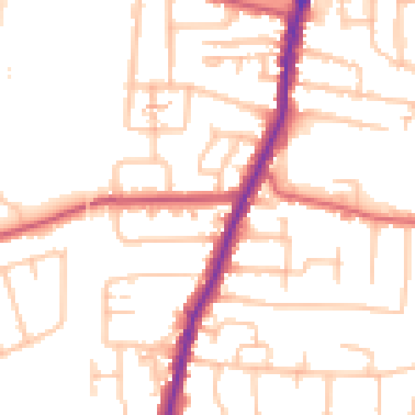 Daytime road noise heatmap for EN3 5SJ