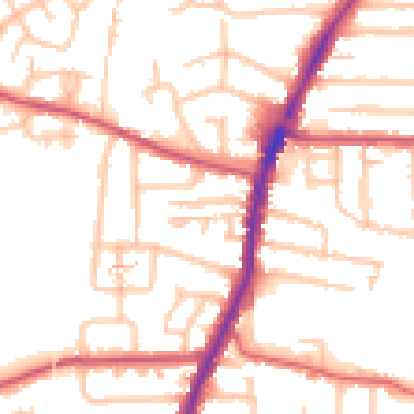 Daytime road noise heatmap for EN3 5TB