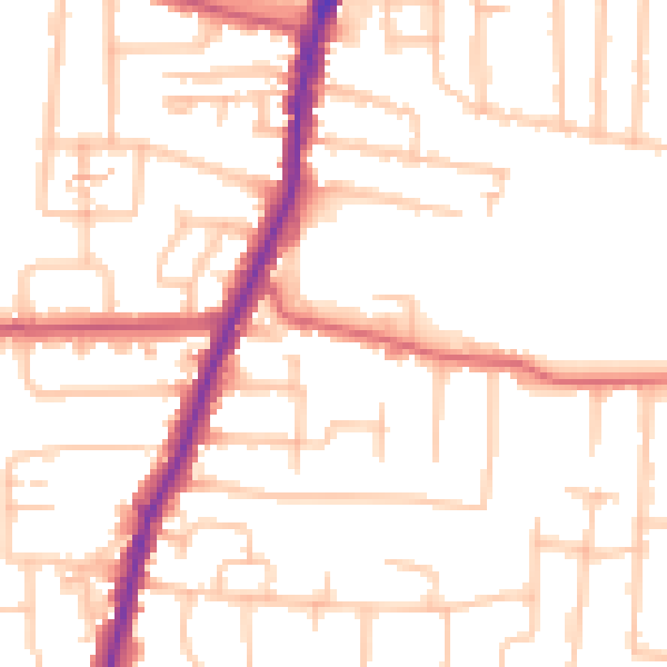 Daytime road noise heatmap for EN3 5UX