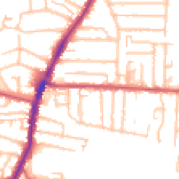 Daytime road noise heatmap for EN3 6AG