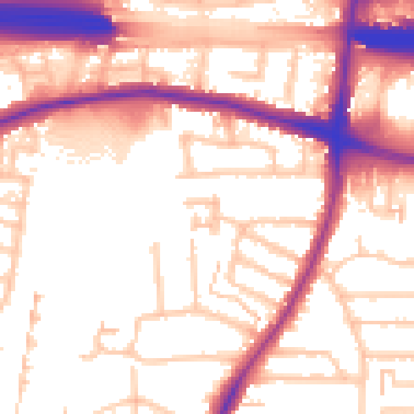 Daytime road noise heatmap for EN3 6QR