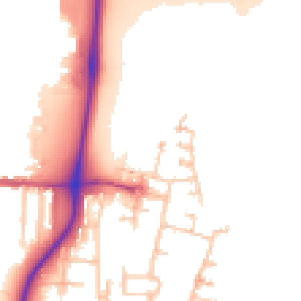 Daytime road noise heatmap for EN3 6YE