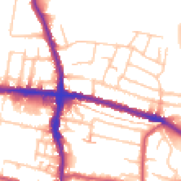 Daytime road noise heatmap for EN3 7AL