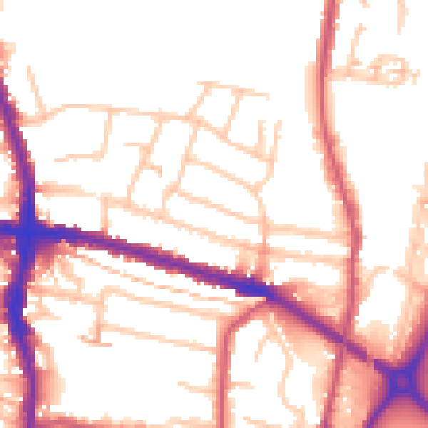 Daytime road noise heatmap for EN3 7EY