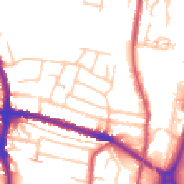 Daytime road noise heatmap for EN3 7HA