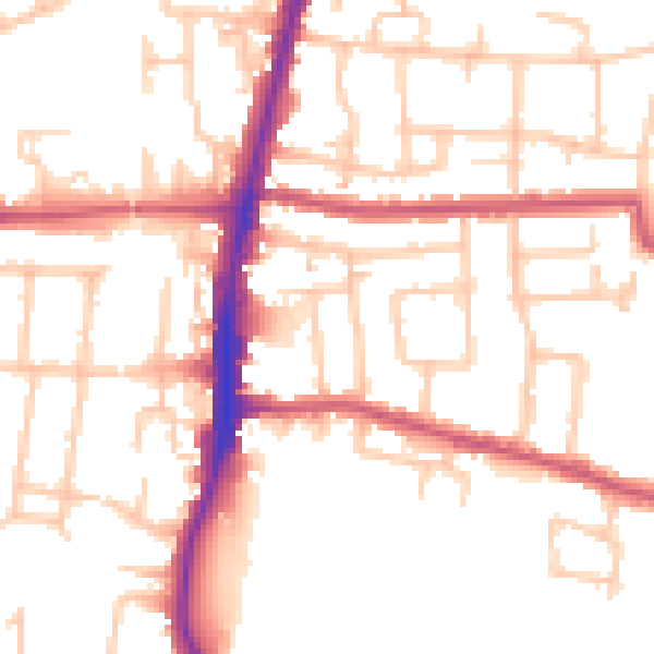 Daytime road noise heatmap for EN3 7HH