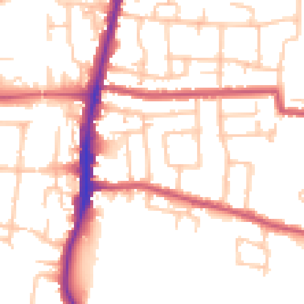 Daytime road noise heatmap for EN3 7HL