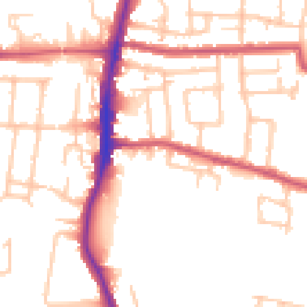 Daytime road noise heatmap for EN3 7JS