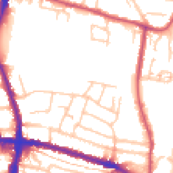 Daytime road noise heatmap for EN3 7TN