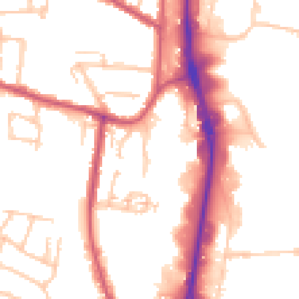 Daytime road noise heatmap for EN3 7WT