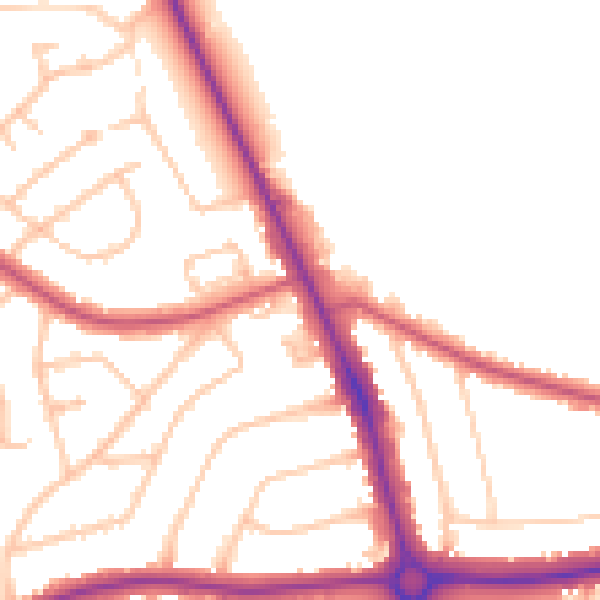 Daytime road noise heatmap for EN4 0AA